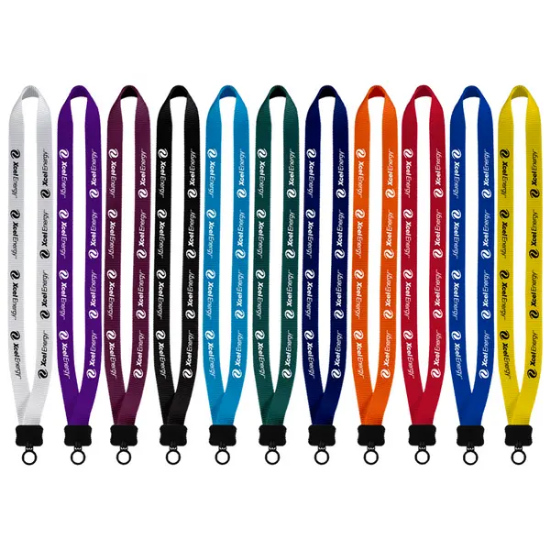 3/4" Smooth Nylon Lanyard with Plastic Clamshell & O-Ring - Group