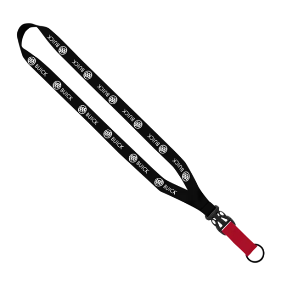 3/4" Multi-Color Polyester Lanyard with Slide Buckle Release & Split-Ring - Group