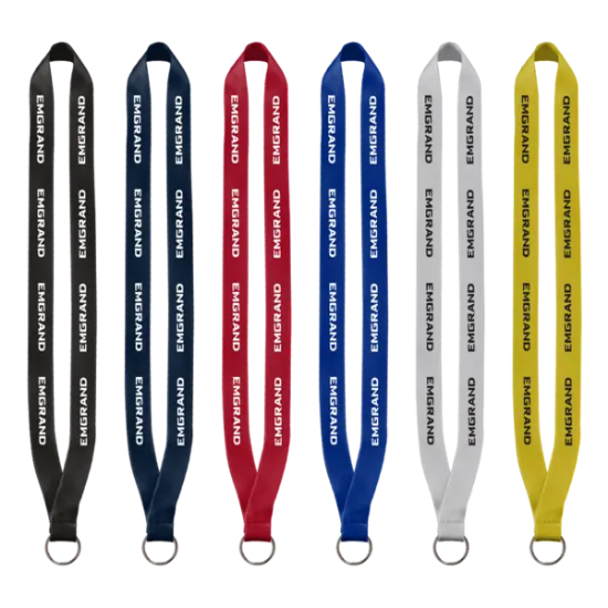 3/4" Polyester Lanyard with Sewn Silver Metal Split-Ring - Group