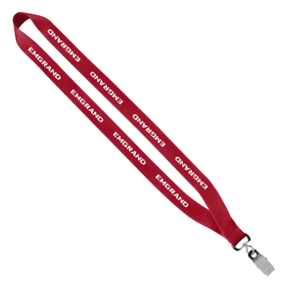 3/4" Economy Polyester Lanyard with Sewn Silver Tone Metal Bulldog Clip - Group