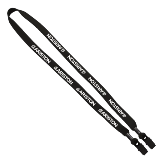 5/8" Double-Ended Polyester Shoelace Lanyard with Metal Crimp and Metal Bulldog Clip - Group