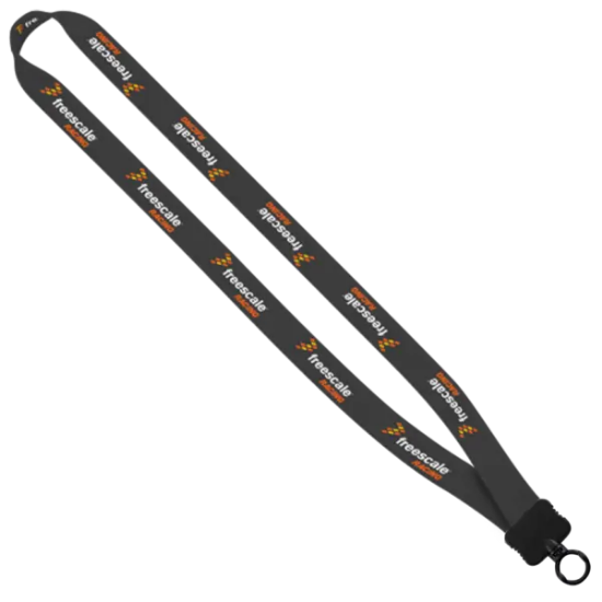 3/4" Dye-Sublimated Stretchy Elastic Lanyard with Plastic Clamshell and Plastic O-Ring - Group