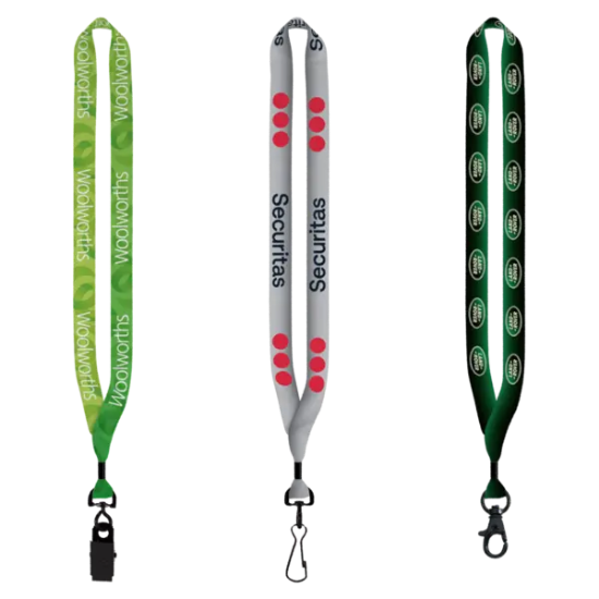 3/4" rPET Dye-Sublimated Lanyard w/ Metal Crimp & Metal Split-Ring - Group