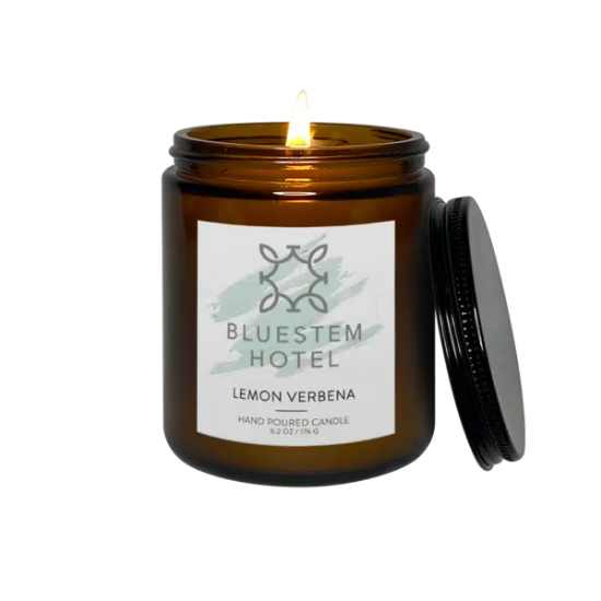 8 oz Amber Candle with Lid - Group