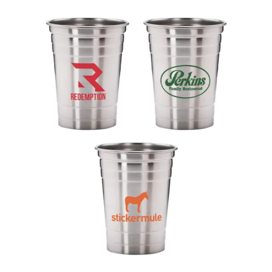 Suds 16 oz Stainless Steel Beer Cups - Group