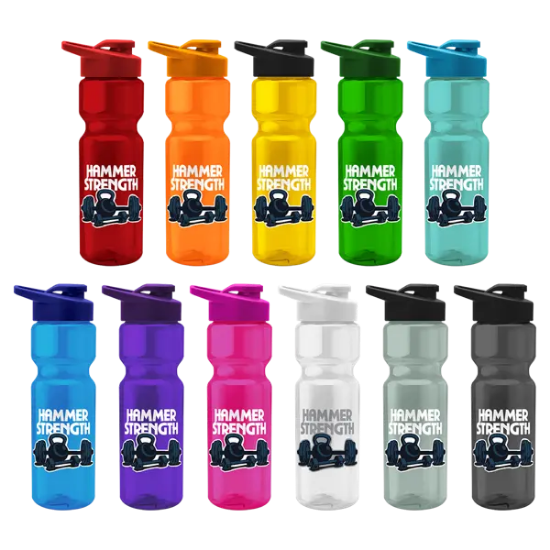 Tandem 28oz Recycled Transparent Bike Bottle w/Drink-thru Lid - Group