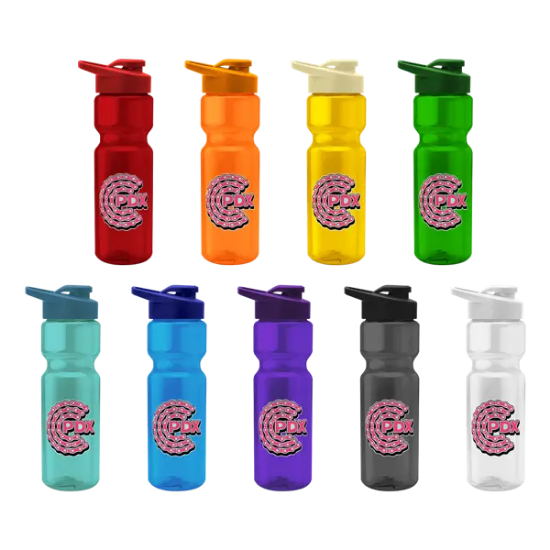 Blazer 28oz Transparent Bike Bottle w/Drink-thru Lid - Group
