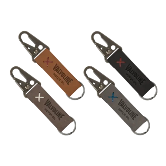 Busker Leather Keychain with Antique Nickel Carabiner - Group