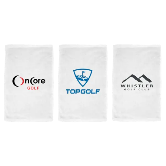 Turkish Signature Midweight White Golf Towel - Group