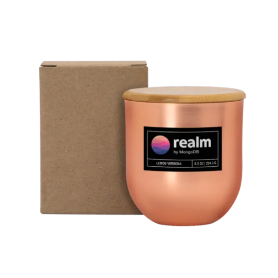 8 oz White Wax Metallic Candle with Wood Lid - Group