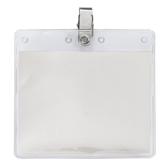 4" x 3" Blank Horizontal Vinyl Pouch with Bulldog Clip - Default