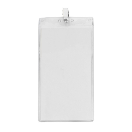 4" x 8" Blank Oversized Vertical Vinyl Pouch with Bulldog Clip - Default