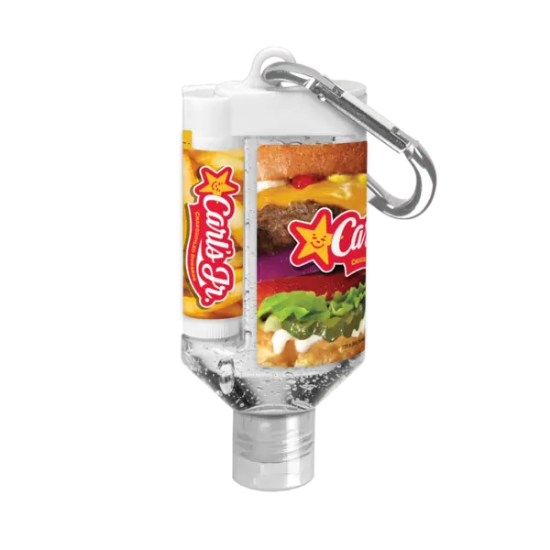 1.9 oz Duo Bottle Sanitizer + SPF 15 Lip Balm + Carabiner - Group