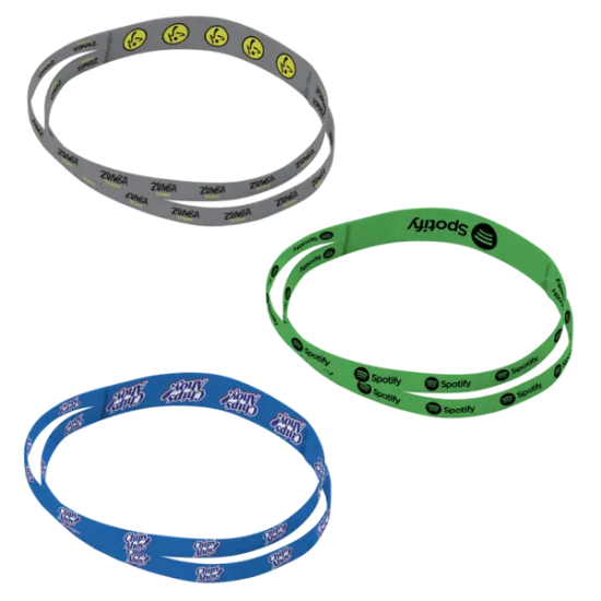 1" Dye-Sublimated Stretchy Elastic Headband with two 1/2" Bands