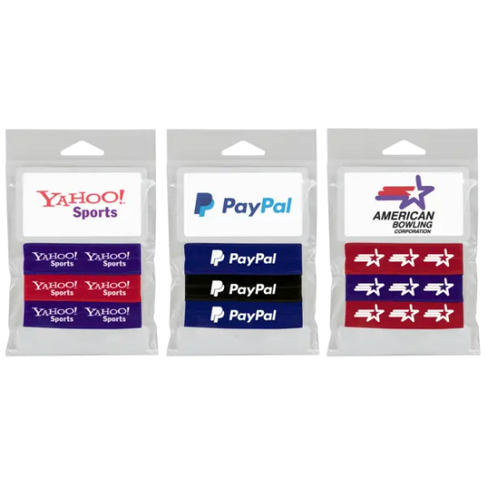 3 Piece 3/4" Fold Over Hair Tie (1 Color Imprint) and Card Holder (Full-Color)