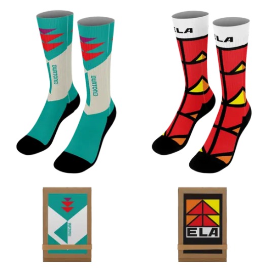 19" Dye-Sublimated Socks (Pair) with Trifold Packaging