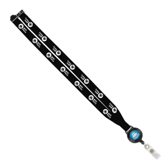 IMPORT 3/4" Polyester Lanyard with Retractable Badge Reel and IPH7 back of neck convenience release.
