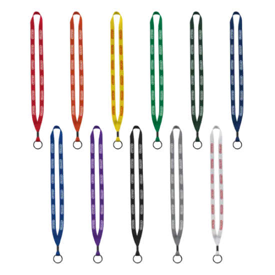 1/2" Polyester Lanyard with Metal Crimp & Split-Ring