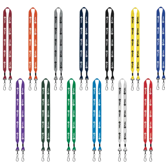 3/4" 2-Ended Polyester Lanyard with Metal Crimp & Metal Swivel Snap Hook