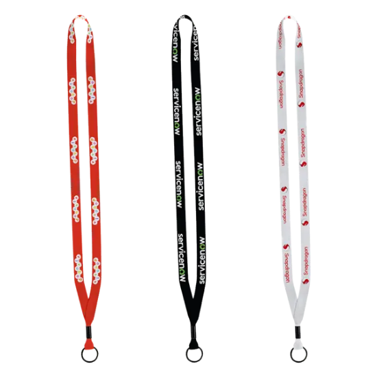 1/2" Dye-Sublimated Lanyard with Metal Crimp & Metal Split-Ring