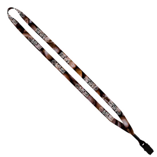 1/2" Dye-Sublimated Lanyard with Metal Crimp and Bulldog Clip