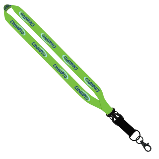 3/4" Dye-Sublimated Lanyard w/ Slide Buckle Release, Split-Ring & Lobster C