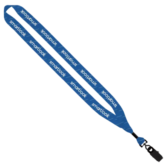 3/4" Dye-Sublimated Lanyard with Metal Crimp and Metal Bulldog Clip w/ Swivel