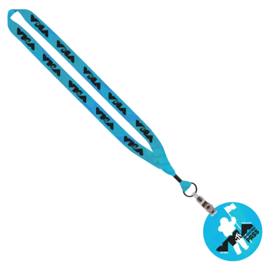 3/4" Sublimated Lanyard with 4" Round ID Badge