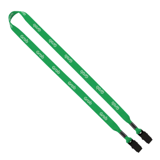 5/8" Dye-Sublimated Tubular Double Bulldog Clip Lanyard