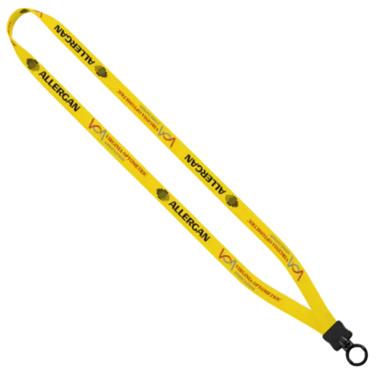 1/2" Dye-Sublimated Stretchy Elastic Lanyard with Plastic Clamshell and Plastic O-Ring