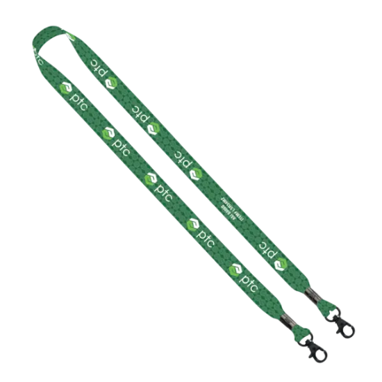 3/4" rPET Dye-Sublimated Double-Ended Lanyard With Metal Crimp and Lobster Clip