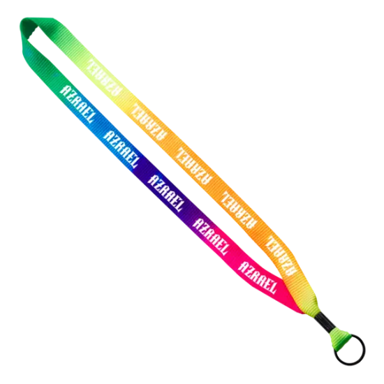 3/4" Tie Dye Lanyard with Metal Crimp & Metal Split-Ring