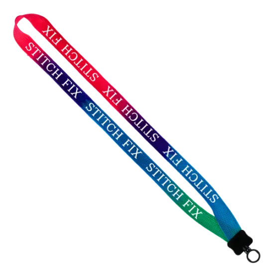 3/4" Tie Dye Lanyard with Plastic Clamshell & O-Ring