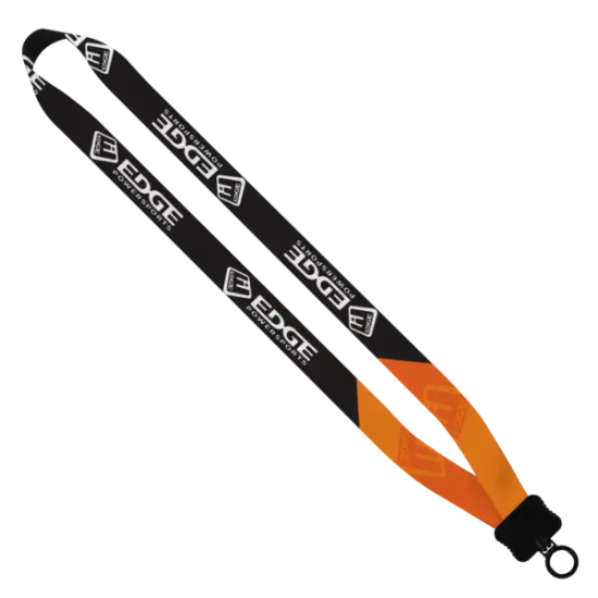 3/4" rPET Dye-Sublimated Waffle Weave Lanyard with Plastic Clamshell and O-