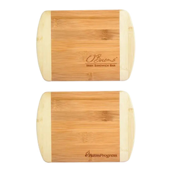 Two-Tone Bar 8" x 5-3/4" Bamboo Cutting Board