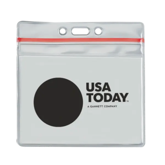 4" x 3" Printed Horizontal Vinyl Pouch with Zipper