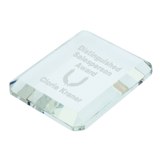 Prato Rectangle Crystal Paperweight