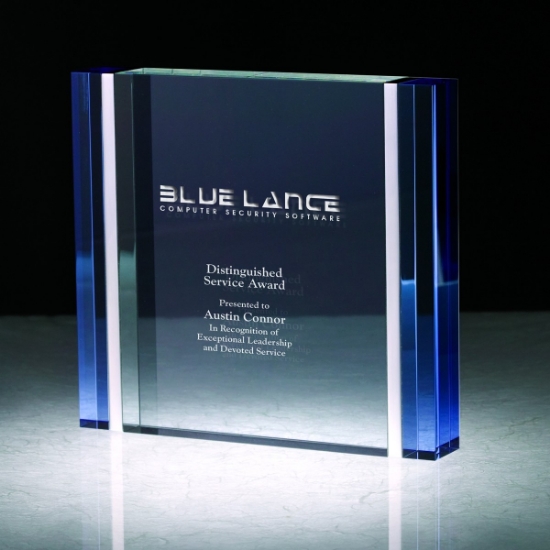 Cosenza III Blue & Aluminum Edged Rectangle