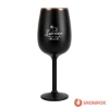 Snowfox 12 oz. Insulated Stemmed Wine Glass - Black