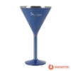 Snowfox 8 oz. Double Wall Steel Stemmed Martini Glass - Blue