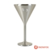 Snowfox 8 oz. Double Wall Steel Stemmed Martini Glass - Steel