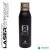 Manna 18 oz. Ascend Stainless Steel Water Bottle w/ Acacia Lid - Black