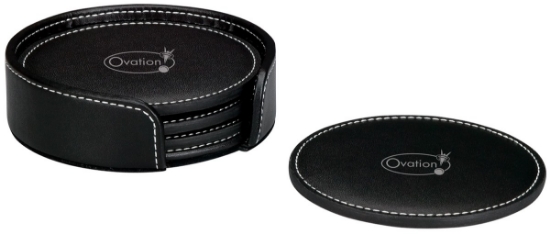Domanda Leather 4 Coaster Set