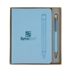 Manhattan II Gift Set w/ Magnetic Journal & Recycled Pen - Light Blue