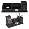 Oxford Desk Organizer w/Phone Holder - Black