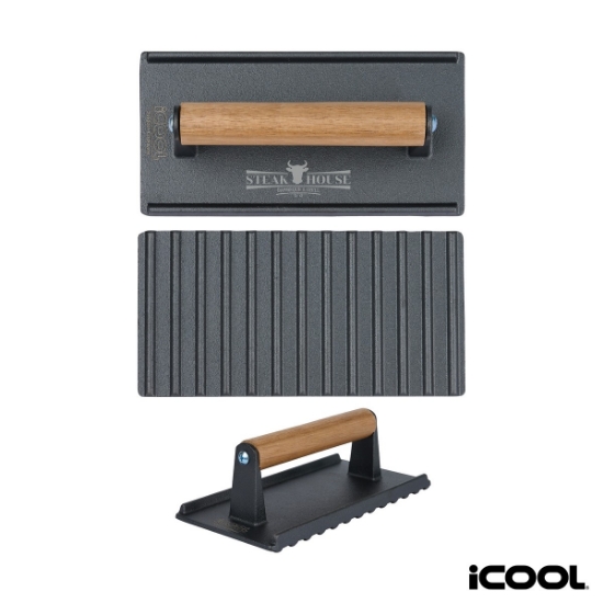 iCOOL Kodiak Rectangular Cast Iron Meat Press