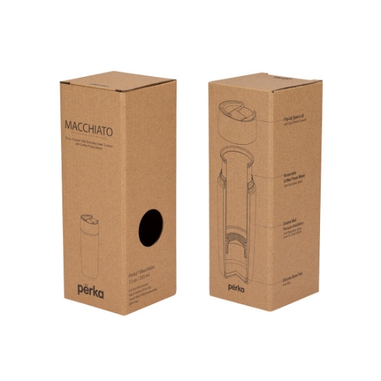 Perka Macchiato 12 oz. Double Wall Coffee/Tea Press Tumbler