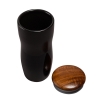 Tarrazu 12 oz. Double Wall Ceramic Tumbler w/ Wood Lid