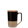 Mogiana 15 oz. Two-Tone Ceramic Mug w/ Wood Lid