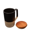 Mogiana 15 oz. Two-Tone Ceramic Mug w/ Wood Lid